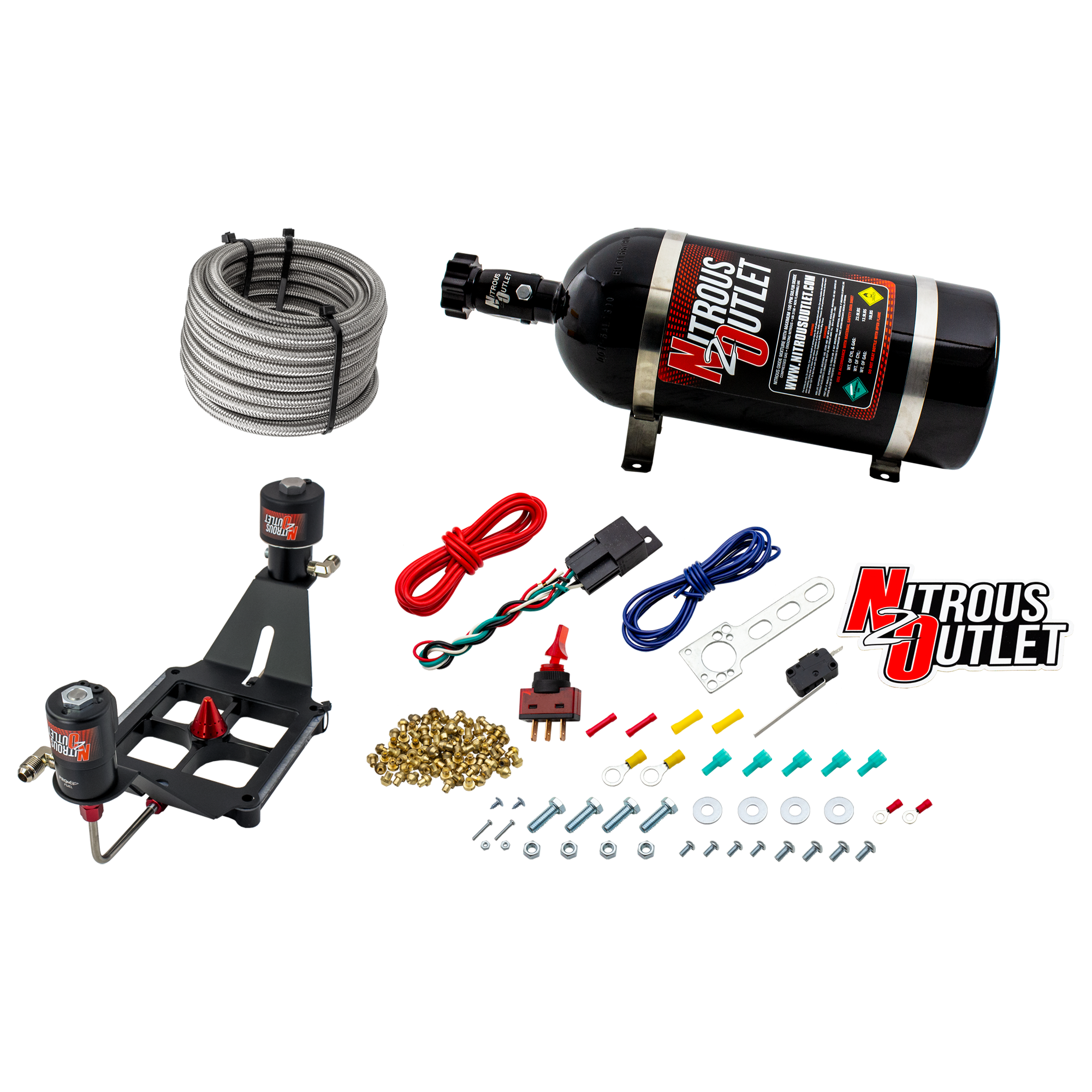 Nitrous Outlet 4500 Stinger 2 Race System - Hard-line/.178 Trashcan Nitrous Solenoid/.310 Fuel Solenoid/Deep Break Solenoi...
