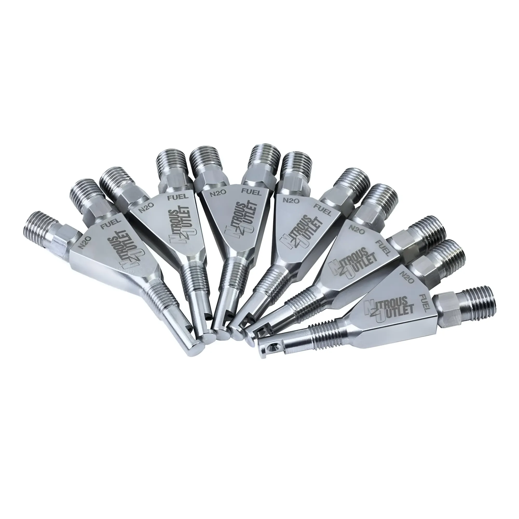 Nitrous Outlet 1/16" NPT Wet Nitrous Nozzle - 6 Pack/90 Degree Discharge/Stainless