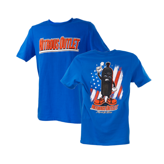 Nitrous Outlet Raised Fist Huffy Royal Blue T-Shirt - Small