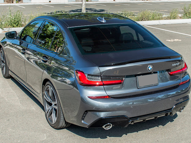 2019-Up BMW 3-Series & 2021+ G80 M3 | M-Sport Style GLOSSY BLACK Rear Trunk Spoiler Wing