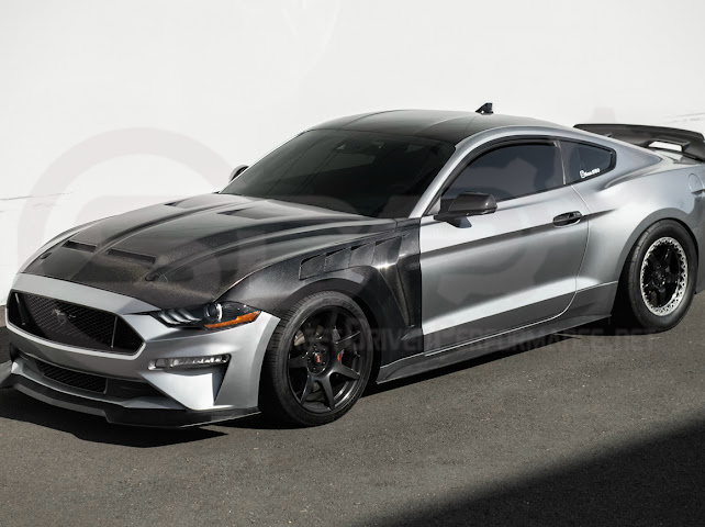 2018-2023 FORD MUSTANG S550 | GTD STYLE FRONT SIDE VENTED FENDERS (CARBON FIBER OR PRIMED BLACK)