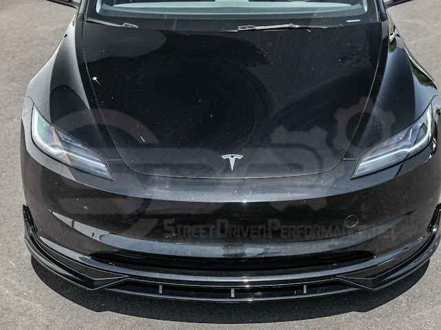 2024-UP TESLA MODEL 3 TRACK STYLE FRONT LIP SPLITTER GROUND EFFECTS