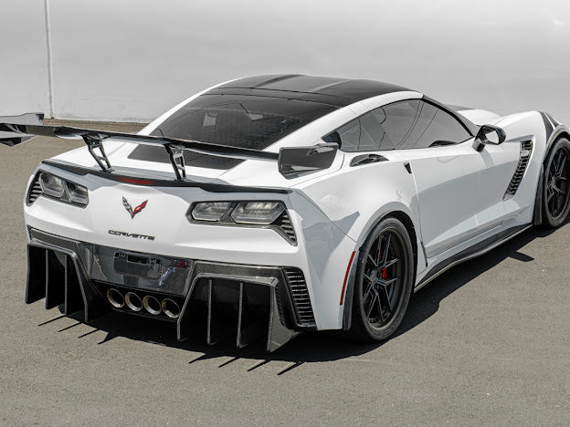 2014-2019 Corvette C7 Performance Track CARBON FIBER Rear Bumper Finned Diffuser