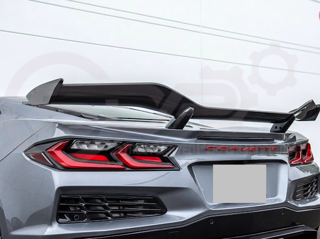 2023-Present Chevrolet Corvette C8 Z06 & E-Ray | Z06 GM Factory Style CARBON FIBER Rear High Wing Spoiler W/ Z07 Performance Package
