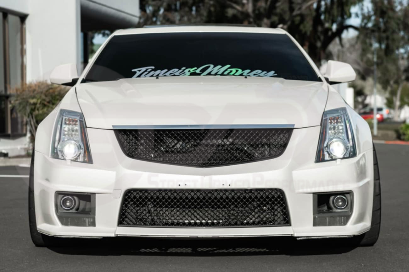 2009-2015 CTS-V V2 -  Black front grilles set (blank no emblem)