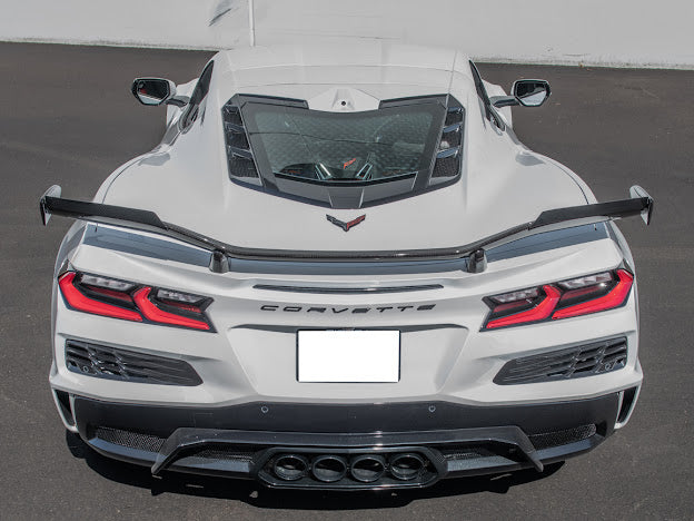 2020+ CORVETTE C8 Z06 | CARBON FIBER HIGH WING SPOILER *ADD-ON* WICKERBILL PAIR