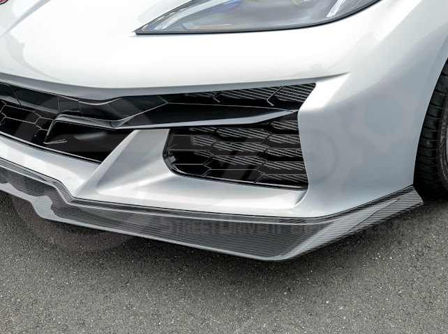 2023-UP CORVETTE C8 Z06 | Z07 STYLE EXTENDED ONE-PIECE FRONT LIP SPLITTER GROUND EFFECTS