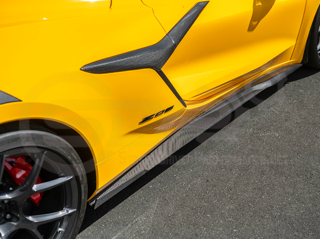 2023-UP CHEVROLET CORVETTE C8 Z06 & E-RAY | SDP PERFORMANCE TRACK STYLE CARBON FIBER SIDE SKIRTS ROCKER PANEL GROUND EFFECTS