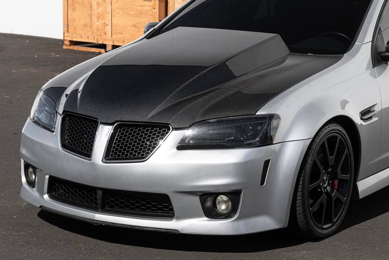 2008-2009 PONTIAC G8 CARBON FIBER FRONT COWL HOOD