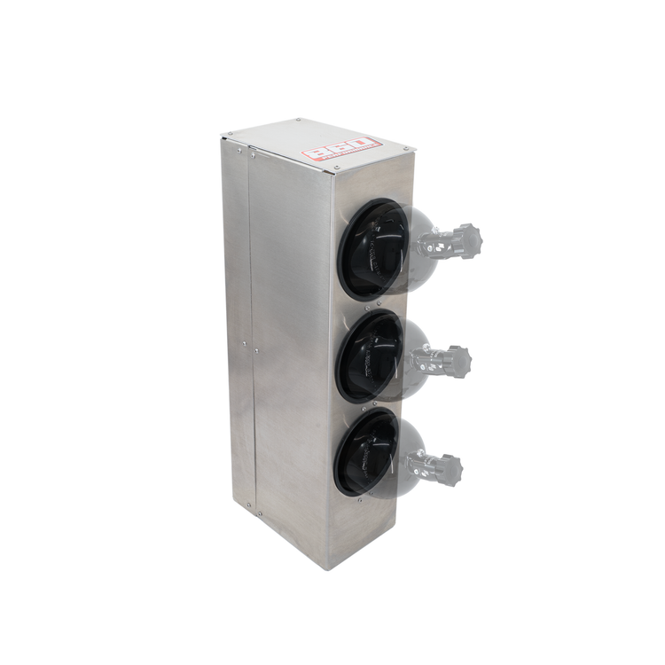 860 Performance Raw Finish Trailer Mount Bottle Holder - Stacked - 3x 10lb Bottles