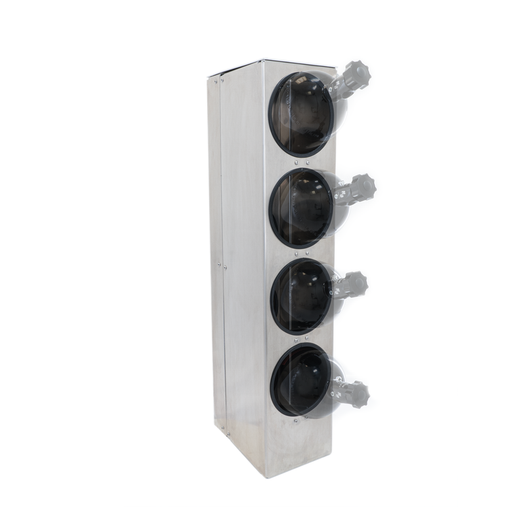 860 Performance Raw Finish Trailer Mount Bottle Holder - Stacked - 4x 10lb Bottles