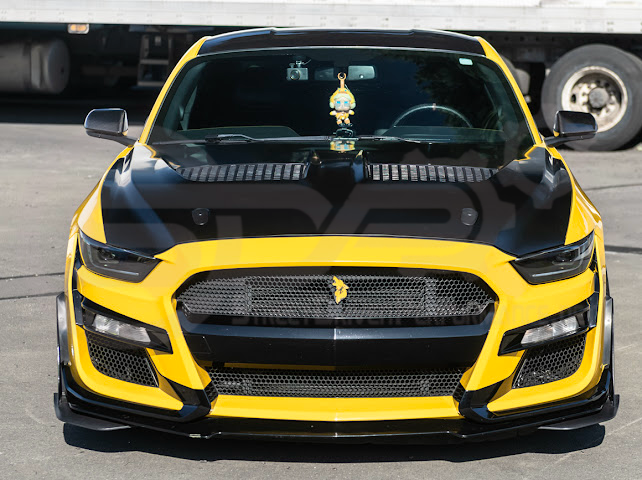 2018-2023 FORD MUSTANG S550 | GTD STYLE ALUMINUM FRONT AIR VENTED HOOD