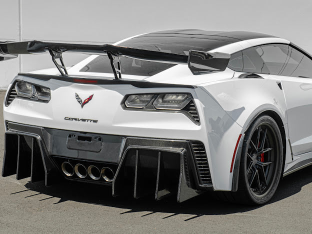 2014-2019 CORVETTE C7 | CARBON FIBER ZR1 EXTENDED REAR SPOILER HIGH WING