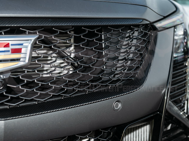 2025-Up Cadillac CT5-V Blackwing | CARBON FIBER Front Upper & Lower Grille Trim Insert Surrounding Replacement
