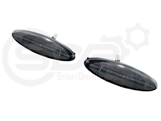 1997-2004 Chevrolet Corvette C5 | Rear Bumper Clear / Red / Black Lens Red LED Side Marker Lights Pair