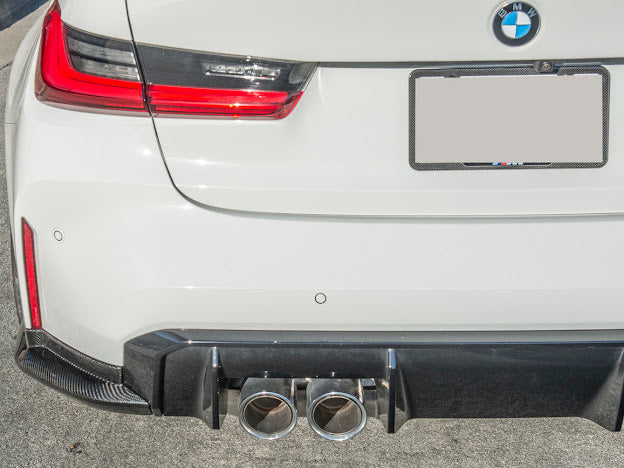 2021-Up BMW G80 M3 | Factory Style CARBON FIBER Rear Apron Lip Splitter Pair
