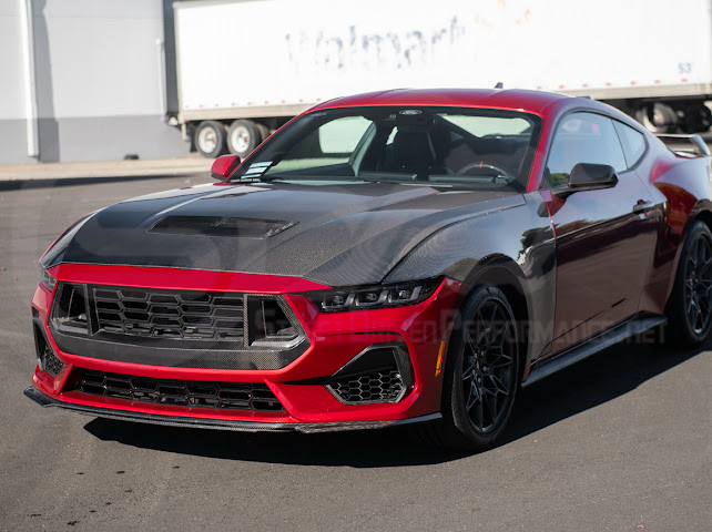 2024-Up Ford Mustang S650 | Factory Style CARBON FIBER Front Hood with Hood Vent (2 versions)