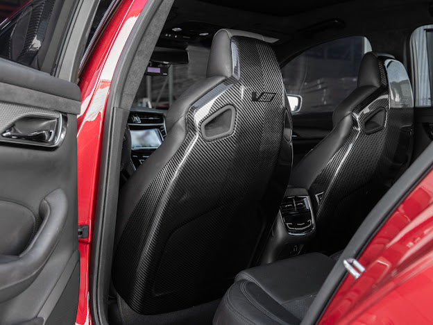 2016 - 2019 Cadillac ATS-V Sedan | Recaro Carbon Fiber Seat Rear Panel Cover Replacement (Driver and Passenger)