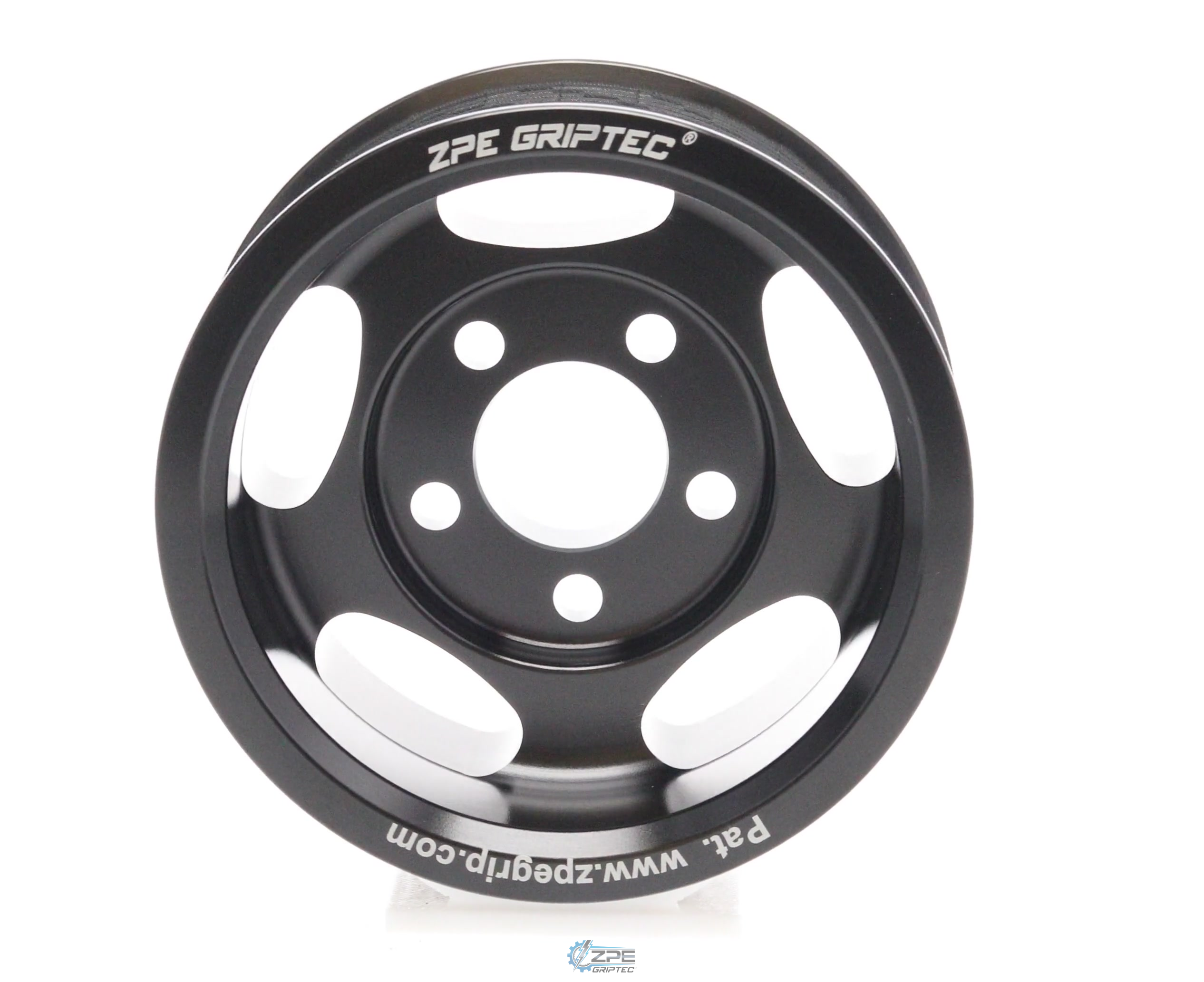 3.75" 10 Rib ZPE GripTec® Whipple 5 Bolt L3V-A Black Pulley Only