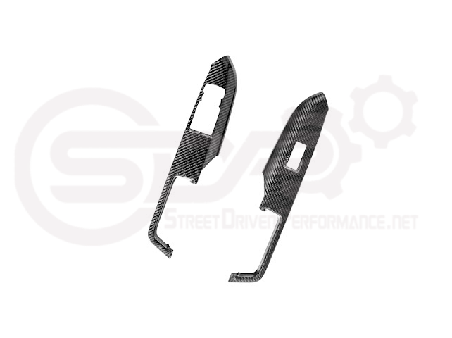2015-2023 FORD MUSTANG S550 | CARBON FIBER SIDE DOOR GLASS LIFTING PANEL COVER TRIM