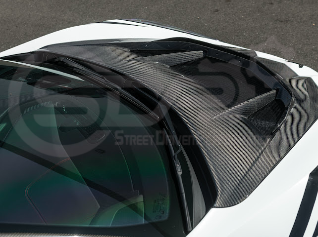 2020-PRESENT CHEVROLET CORVETTE C8 | ZR1 REPLICA STYLE DOUBLE SIDED CARBON FIBER FRONT VENTED HOOD