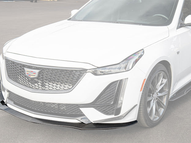2020-2024 CADILLAC CT5-V & CT5 SPORT | BLACKWING PACKAGE CARBON FIBER FRONT LIP SPLITTER CANARDS
