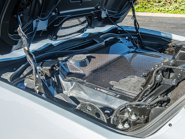 2020+ CHEVROLET CORVETTE C8 HTC | FACTORY STYLE CARBON FIBER ENGINE BAY PANEL COVER REPLACEMENT