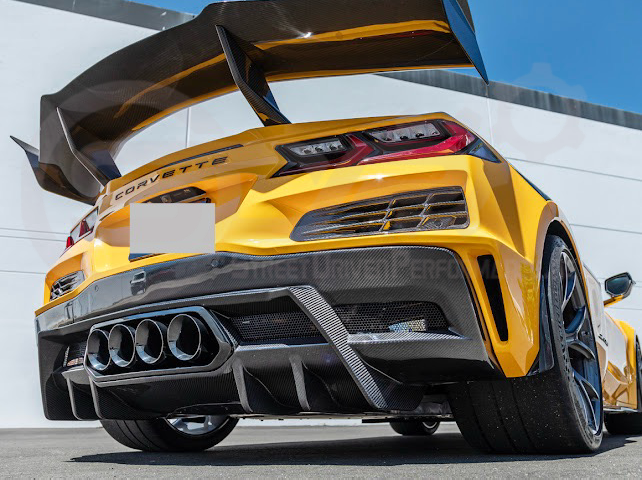 2023-UP CHEVROLET CORVETTE C8 Z06 | SDP PERFORMANCE PACKAGE CARBON FIBER REAR BUMPER FINNED DIFFUSER