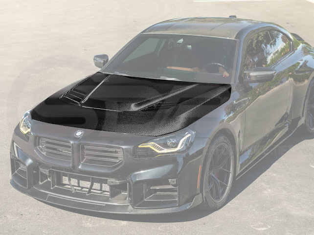 2023-Up BMW G87 M2 | V Style CARBON FIBER Front Vented Heat Extraction Hood