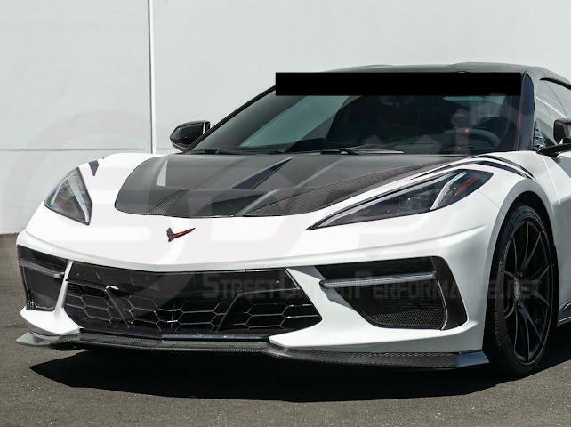 2020-PRESENT CHEVROLET CORVETTE C8 | SDP PERFORMANCE TRACK STYLE DOUBLE SIDED DRY CARBON FIBER FRONT HOOD