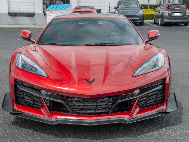 2023+ CHEVROLET CORVETTE C8 Z06 & E-RAY | Z07 PERFORMANCE PACKAGE CARBON FIBER LIP SPLITTER GROUND EFFECTS WITH CANARDS