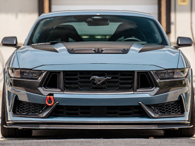 2024-Up Ford Mustang S650 Dark Horse | CARBON FIBER Front Upper Grille Insert Trim Pair