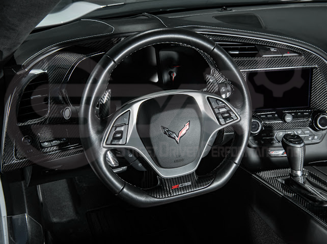 2014-2019 CHEVROLET CORVETTE C7 | CARBON FIBER FACTORY EXTENDED STYLE PADDLE SHIFTERS PAIR