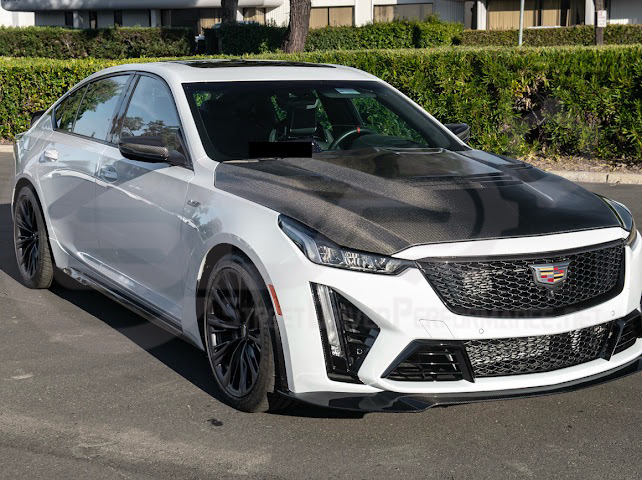 2022-UP CADILLAC CT5-V BLACKWING SEDAN | CARBON FIBER FACTORY EXTENDED STYLE FRONT LIP SPLITTER GROUND EFFECTS