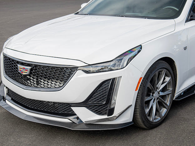 2020-2024 CADILLAC CT5-V & CT5 SPORT | BLACKWING PACKAGE CARBON FIBER FRONT LIP SPLITTER CANARDS