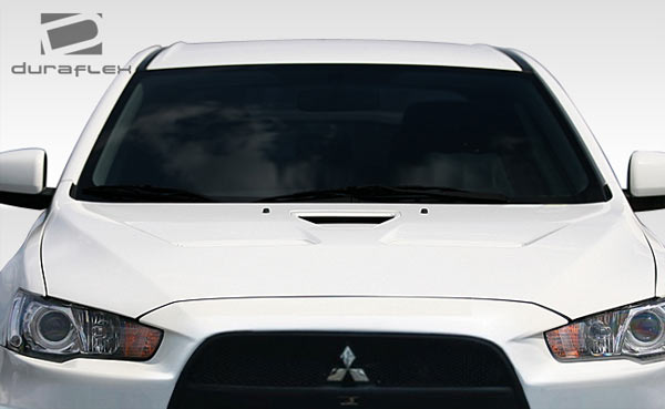2008-2017 Mitsubishi Lancer / Lancer Evolution 10 Duraflex Evo X Look Hood - 1 Piece