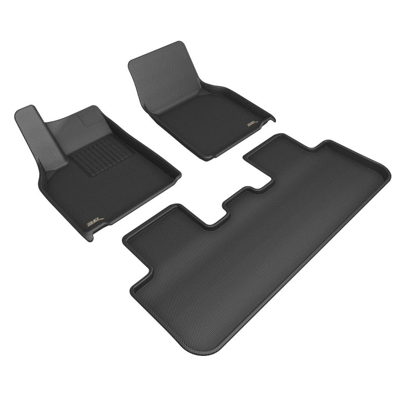 3D MAXpider 2026 Tesla Model Y Juniper Kagu 1st & 2nd Row Floormats - Black