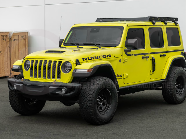 2018-UP JEEP WRANGLER JL & 2020-PRESENT JEEP GLADIATOR JT | CARBON STEEL BLACK TOP ROOF CARGO RACK (FULL & HALF LENGTH)
