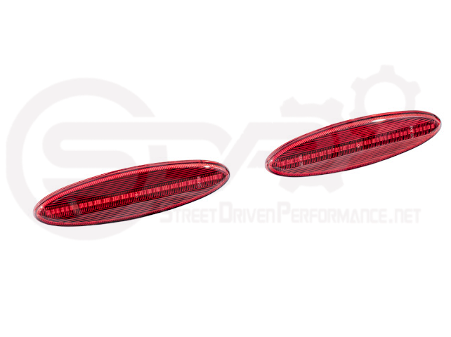 1997-2004 Chevrolet Corvette C5 | Rear Bumper Clear / Red / Black Lens Red LED Side Marker Lights Pair