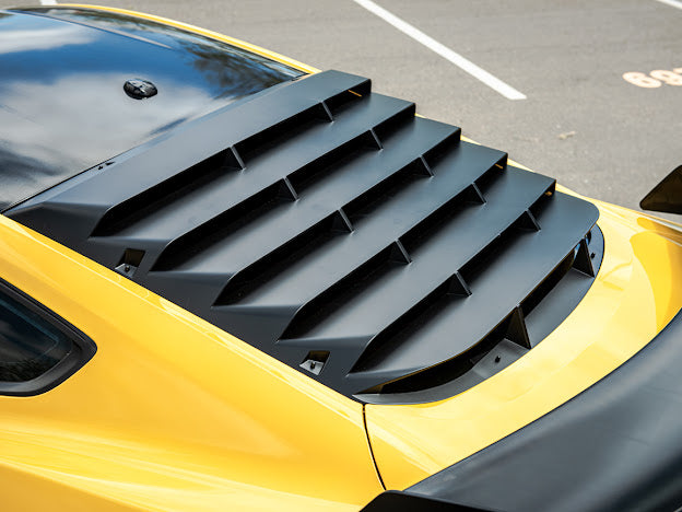 2015-2023 Ford Mustang S550 Coupe | MATTE BLACK Rear Window Louver Sun Shade Cover