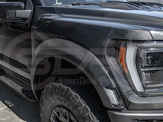 2021-UP F-150 RAPTOR | FACTORY STYLE CARBON FIBER SIDE FENDERS & VENTS REPLACEMENT