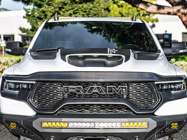2019-UP RAM 1500 TRX CARBON FIBER FRONT UPPER GRILLE TRIM SURROUNDING
