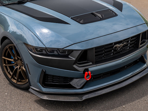 2024-Up Ford Mustang S650 | Dark Horse Factory Style CARBON FIBER Front Bumper Lip Splitter Ground Effects