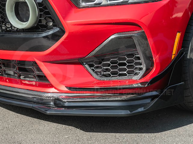 2024-Up Ford Mustang S650 | GTV Style GLOSSY BLACK Add-On Front Lip Splitter Ground Effects