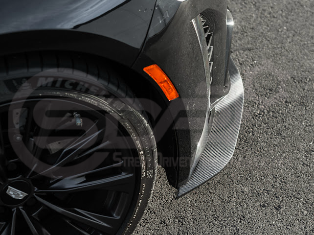 2022-PRESENT CADILLAC CT5-V BLACKWING SEDAN | FACTORY STYLE CARBON FIBER FRONT LIP SPLITTER GROUND EFFECTS