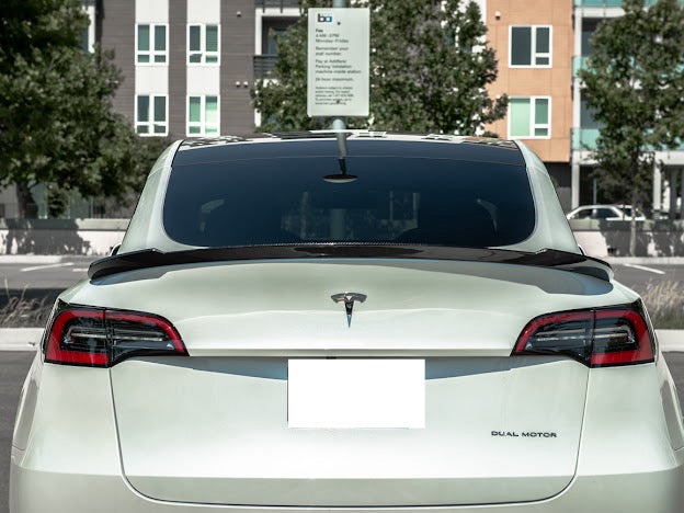2020-UP TESLA MODEL Y CARBON FIBER REAR TRUNK LID SPOILER WING