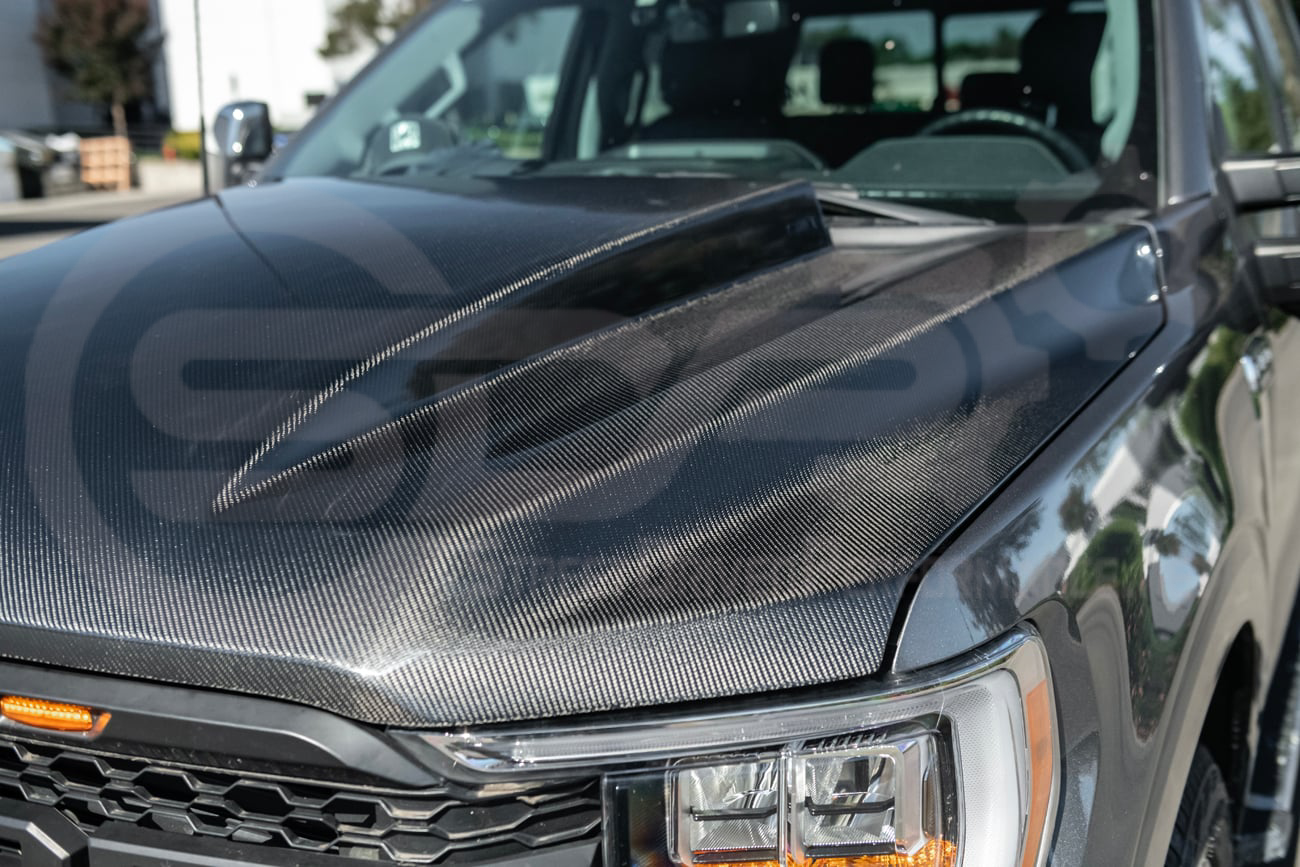 2021-UP FORD F-150 | SDP PERFORMANCE STYLE CARBON FIBER FRONT COWL HOOD