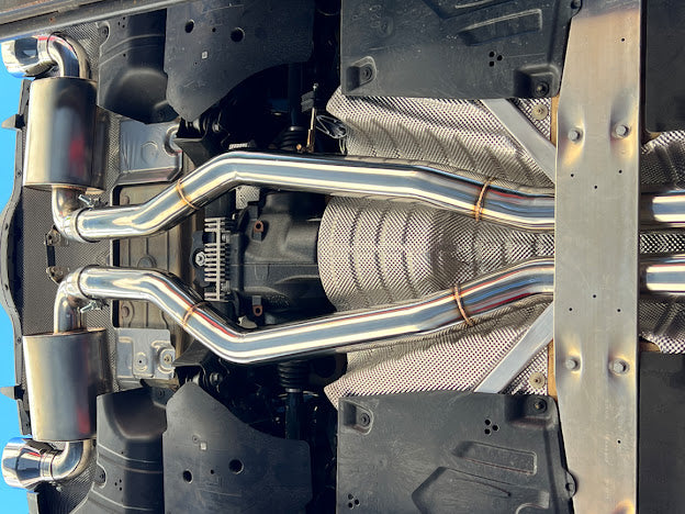 2020-PRESENT TOYOTA GR SUPRA A90 A91 | NON RESONATED CAT BACK EXHAUST WITH BURNT BLUE TIPS