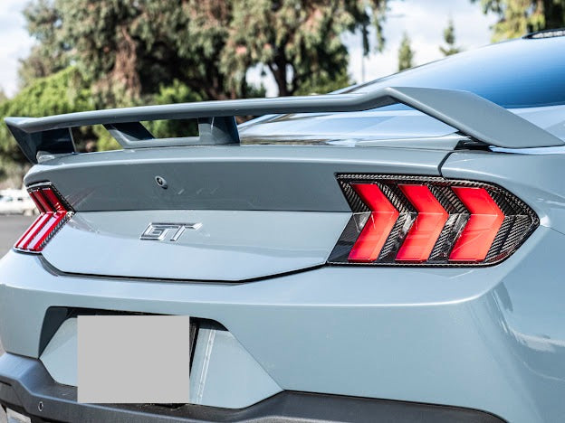 2024-UP FORD MUSTANG S650 | CARBON FIBER REAR TAIL LIGHT TRIM BEZEL COVERS PAIR