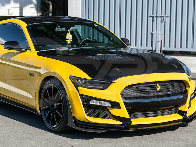 2018-2023 FORD MUSTANG S550 | GTD STYLE ALUMINUM FRONT AIR VENTED HOOD